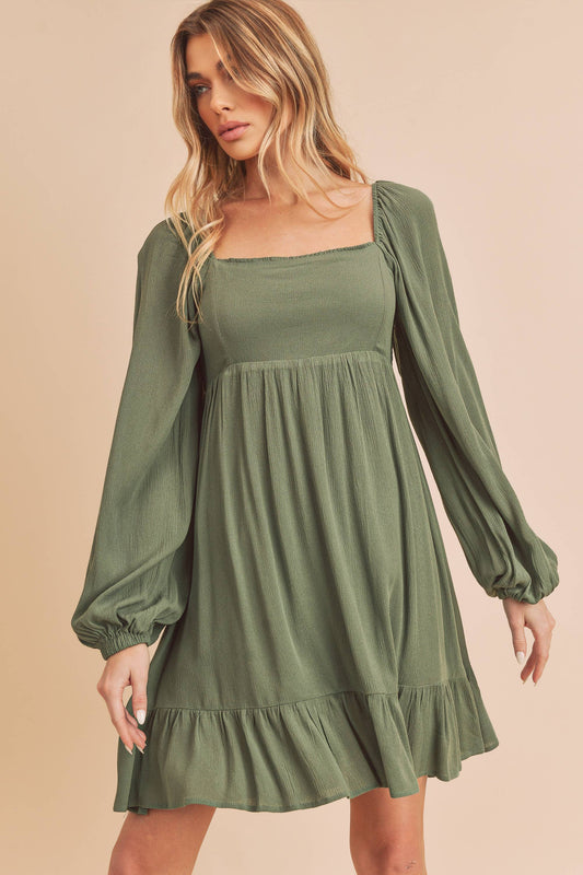 Beyah Dress Olive - LAST ONE LARGE